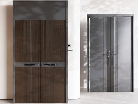 Solid Wood Double Door Opposition Door