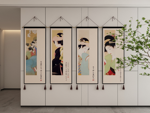 Japanese Decorative Hanging Paintings