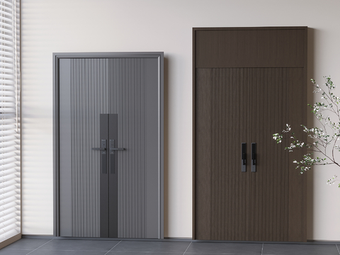 Solid Wood Double Door Opposition Door