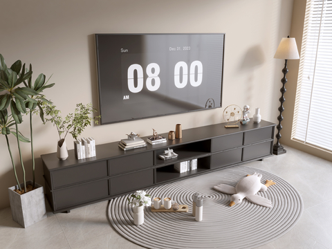 Modern Black TV Cabinet