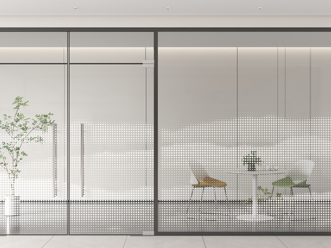 Modern office glass partition