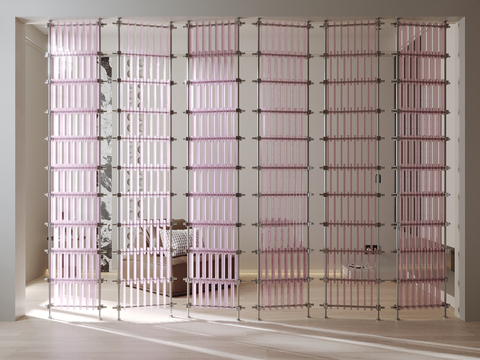 Mid-century Style minimalist glass screen partition