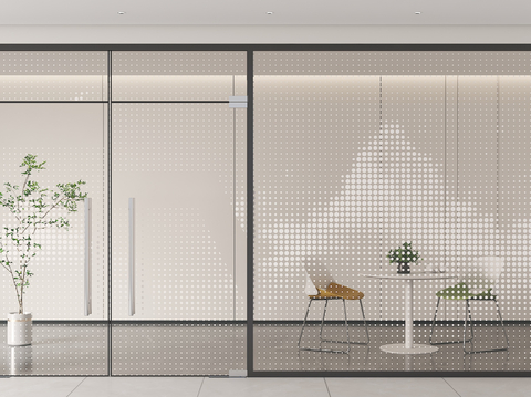 Modern office glass partition