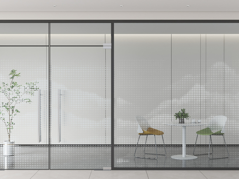 Modern office glass partition