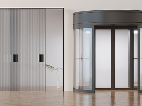 Electric induction door glass revolving door glass sliding door