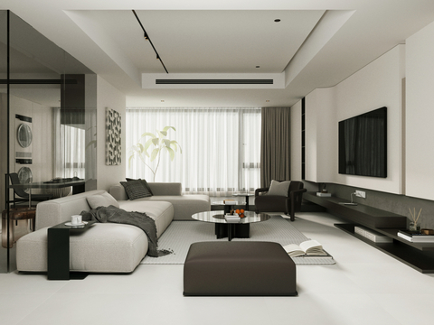 High gray living room