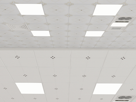 Modern aluminum gusset ceiling