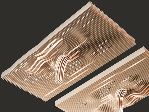 Aluminum Square Ceiling Wooden Grille Ceiling Wave Ceiling