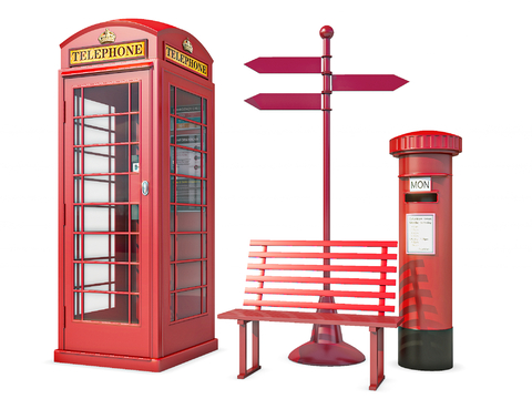 Retro British Style Public Telephone Booth Posting Box