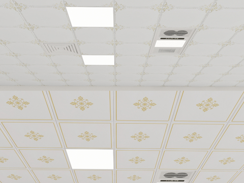 Modern aluminum gusset ceiling