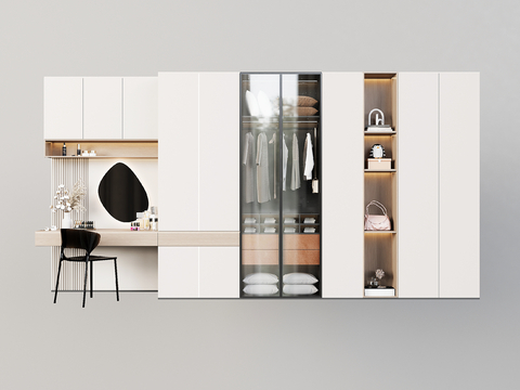 Modern wardrobe dresser integrated cabinet