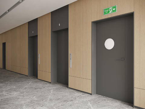 Modern elevator hall