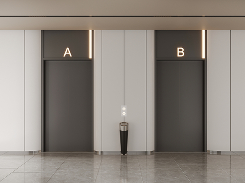 Modern elevator hall