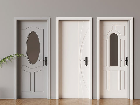 Cream Style single door flat door solid wood door