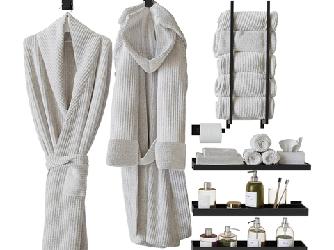 toiletries bathrobe towel