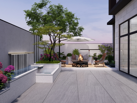 Modern Villa Courtyard Garden