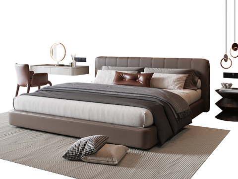 Italian Double Bed Leather Double Bed