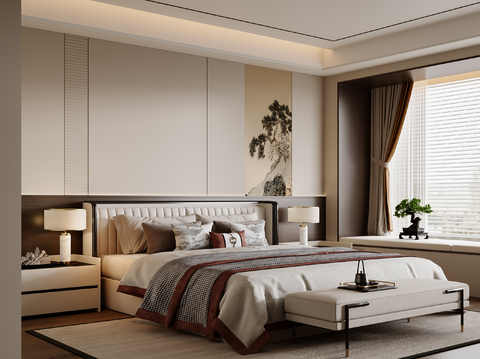 New Chinese-style master bedroom