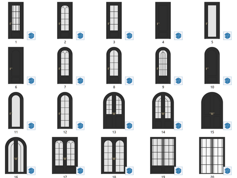 French Single Door Swing Door Bedroom Door Arch Door