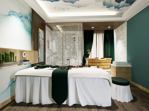 Neo-Chinese Style spa beauty room