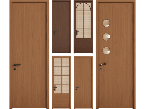 Mid-century Style bedroom door single door swing door bathroom door