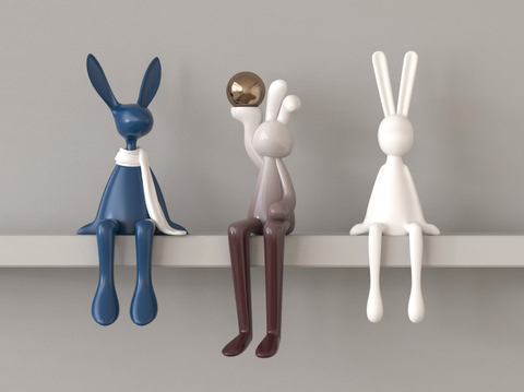 Cartoon Sculpture Doll Rabbit Sculpture