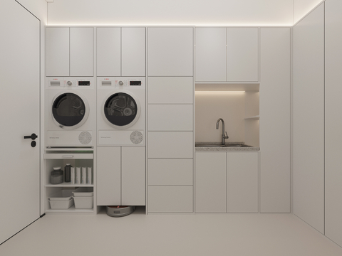 Modern Toilet Laundry Room