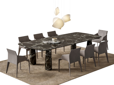 poliform modern dining table and chair