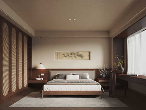 New Chinese-style master bedroom