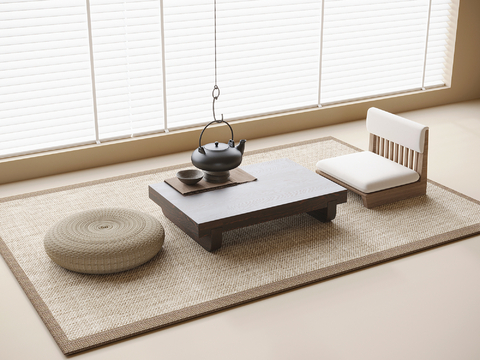 Modern Tatami Tea Table and Chair Balcony Tea Table and Chair