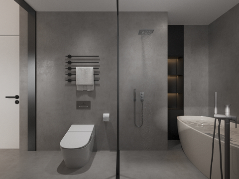 Advanced gray toilet bathroom