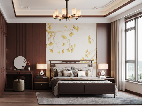 New Chinese-style master bedroom