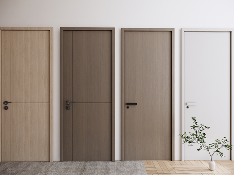 Swing door bedroom door single door wooden door