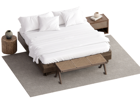 Wabi-sabi Style Double Bed