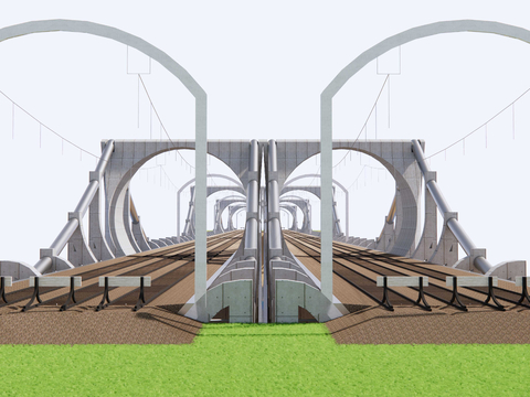 River-crossing bridge overpass