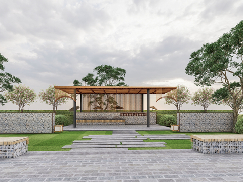 Demonstration area landscape wall park landscape wall