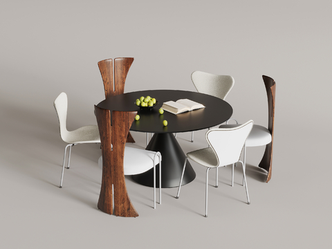 Mid-century Style dining table and chair round dining table