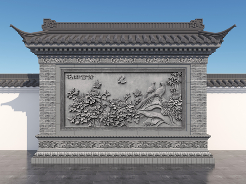 Chinese style landscape wall, screen wall