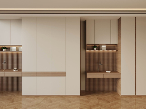 Modern Wardrobe Desk Integrated Cabinet