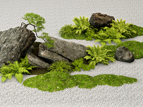 New Chinese Landscape Stone Stone Moss Landscape