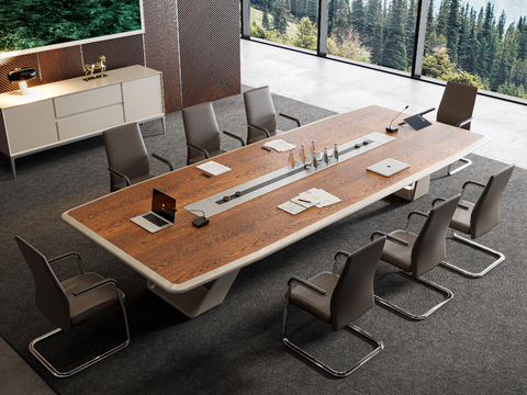 Modern Conference Table and Chair