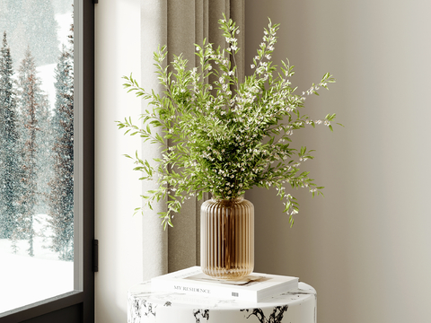 Modern vase floral green plant