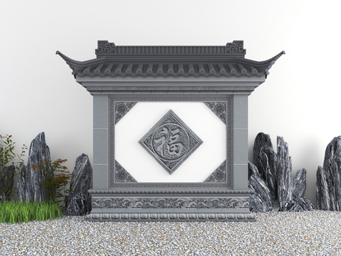 Chinese style landscape wall shadow wall