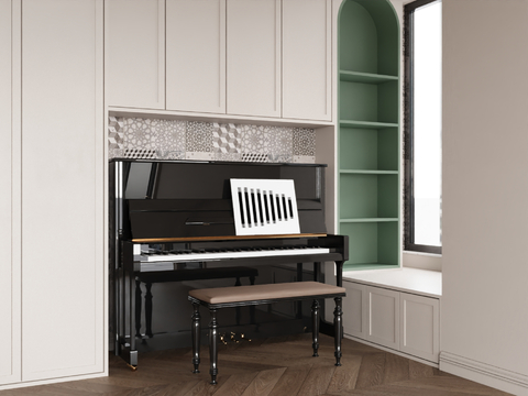 Modern Piano Room Vertical Piano