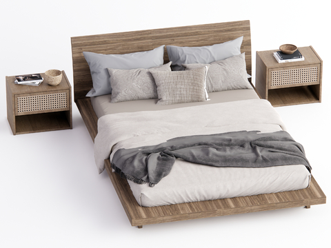 Wabi-sabi Style Double Bed