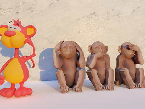 Monkey sculpture cartoon ornaments