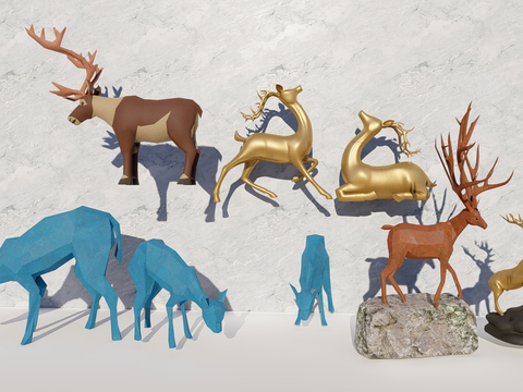 Sika Deer Sculpture Art Ornaments