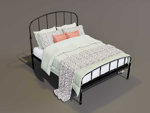 Modern Steel Tube Double Bed