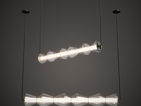 Modern glass chandelier strip lamp