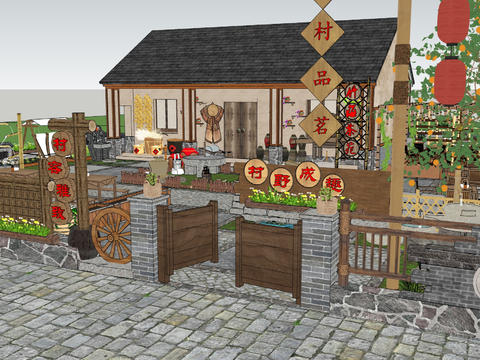 Chinese-style country courtyard farmhouse courtyard